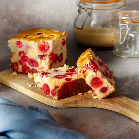 Bryson's Cherry Genoa Cake is made fresh every Thursday with plump whole cherries