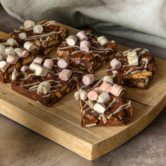 6 Bryson's Rocky Road Slices, with marshmallows and digestive biscuits
