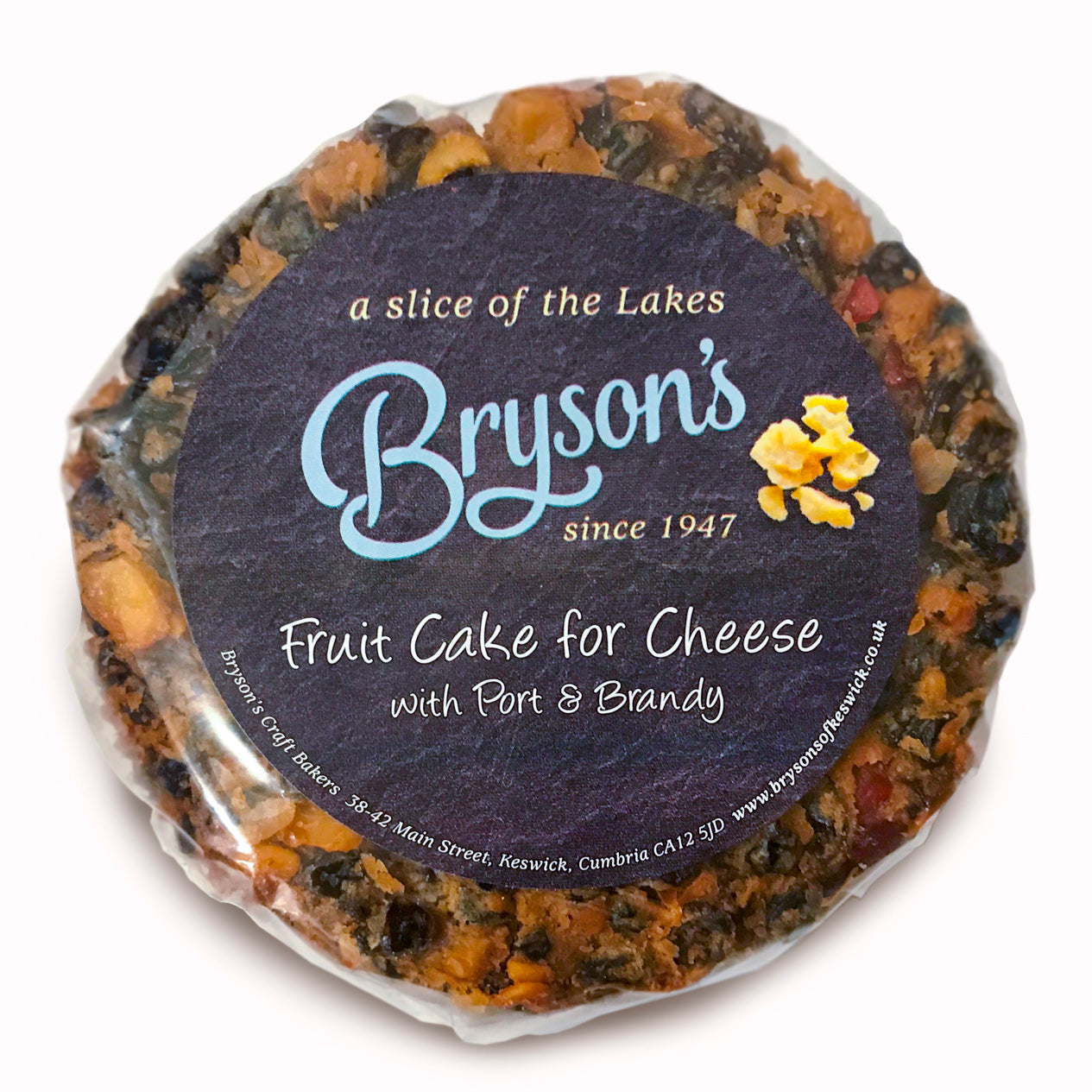 Bryson's Fruit Cake for Cheese product. Made with Port and Brandy