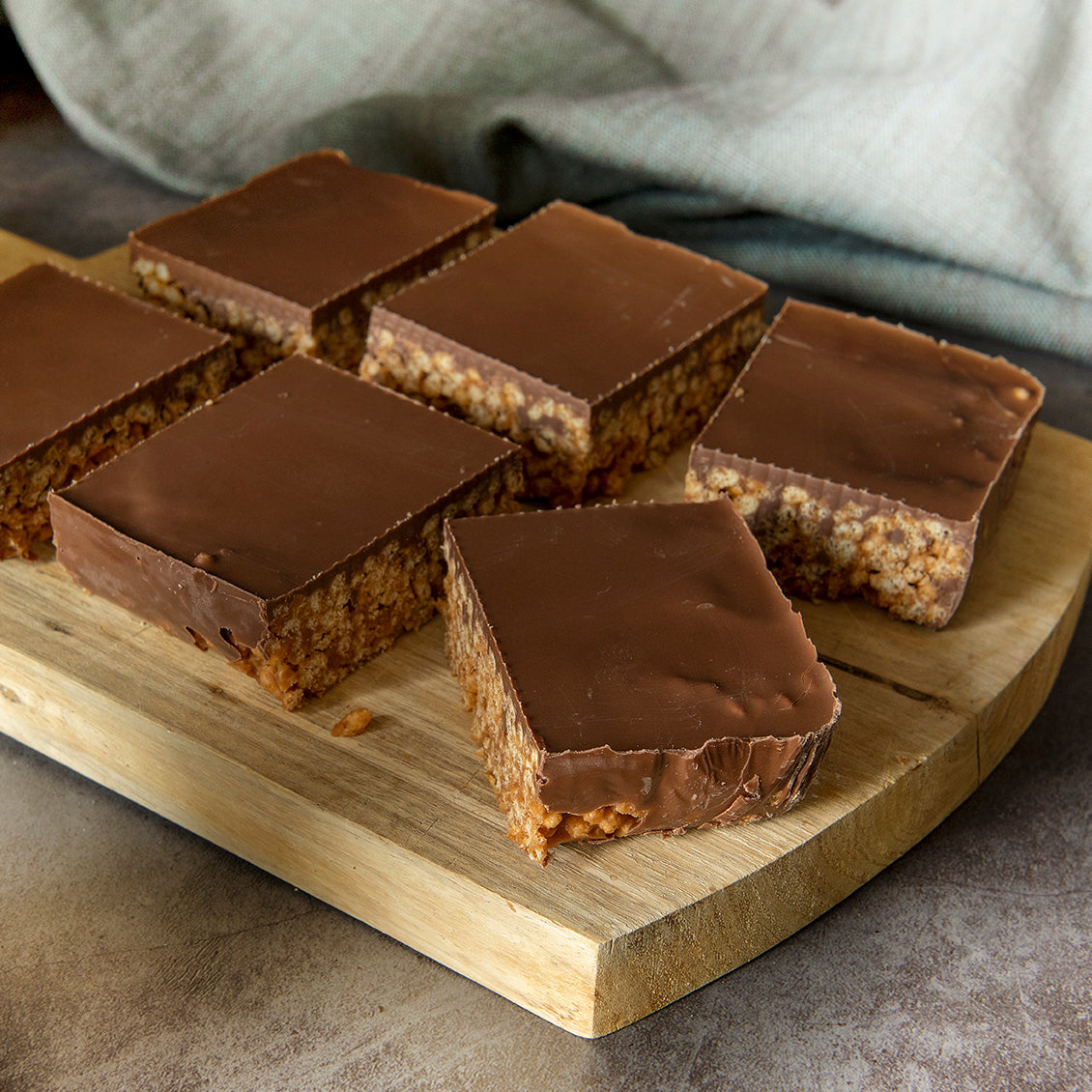 Bryson's Toffee Crisp Slices on a chopping board