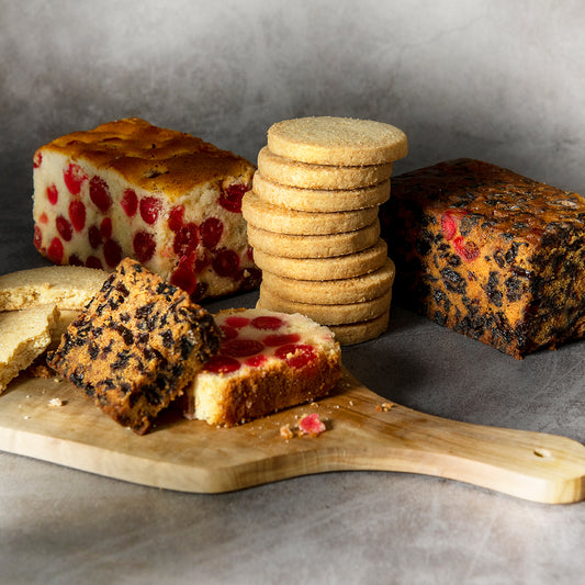 Bryson's Derwent Selection is an assortment of popular items including Butter Highlander Biscuits, Cherry Genoa Cake and Finest Fruit Cake.